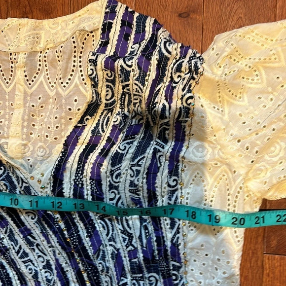 Vintage Style  Cream Lace and Ankara Midi Length Kaftan Size S/M - Picture 5 of 16